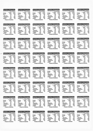 Labels - Nutrition Sheet